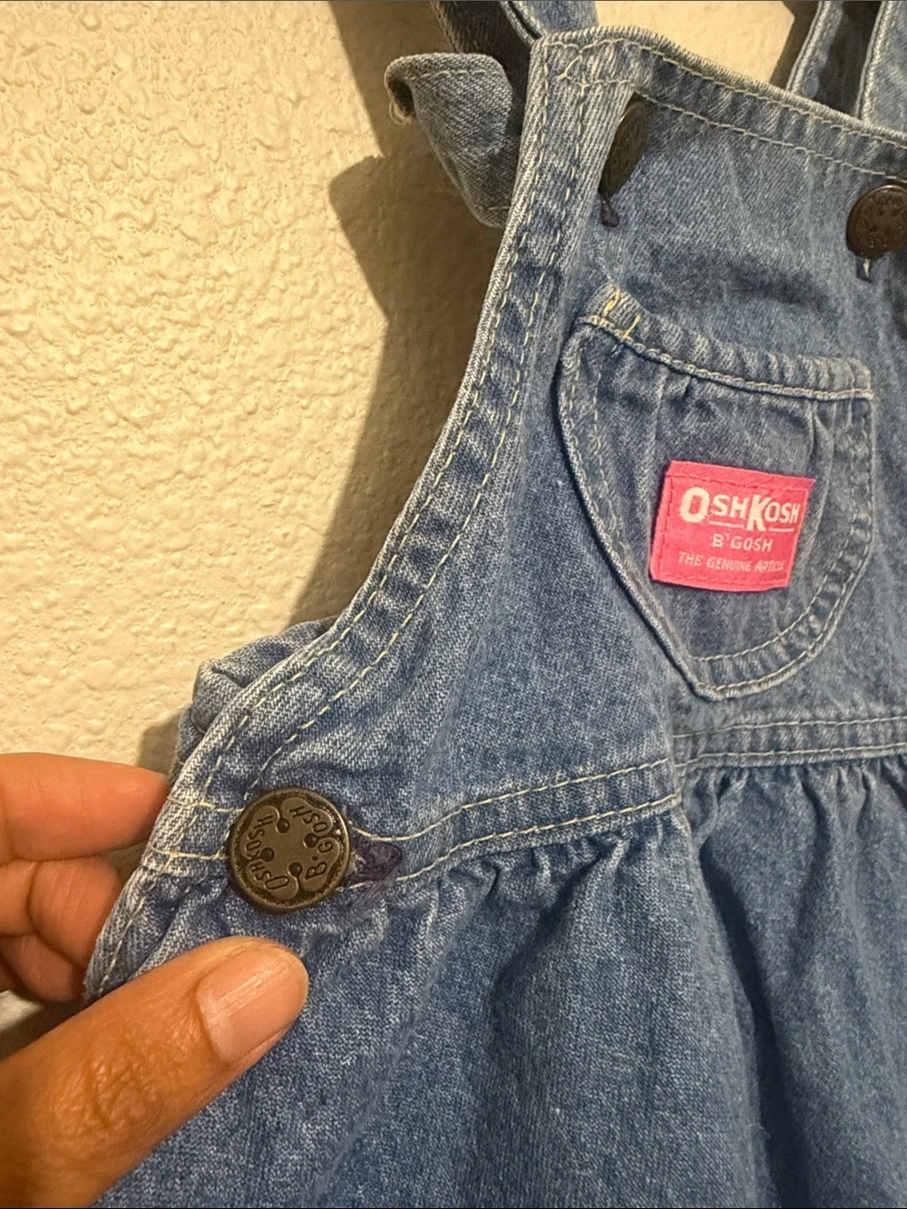OshKosh B'gosh Vintage Blue Denim Skirtall Full Circle Overall Dress Girl’s